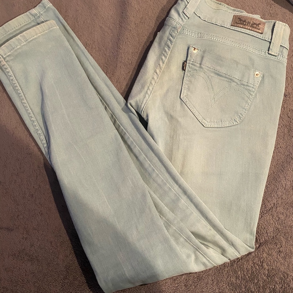 Teal jeans
